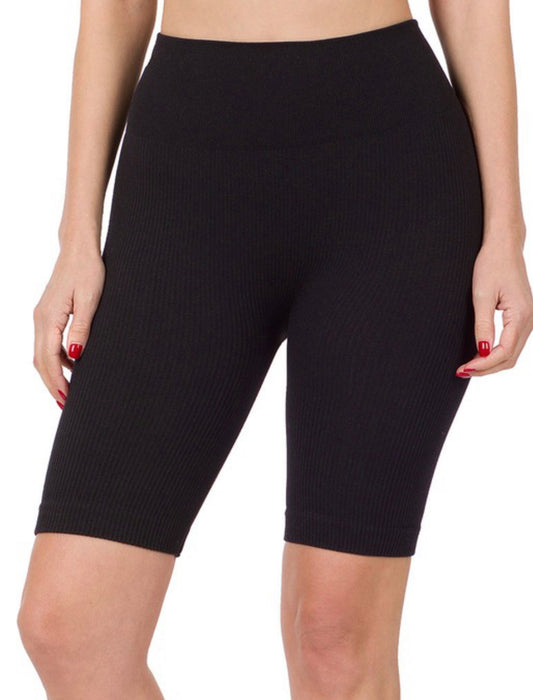 SEAMLESS RIBBED HIGH WAIST BIKER